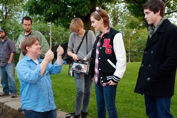 Stephen Chbosky e Emma Watson sul set di The Perks of Being a Wallflower