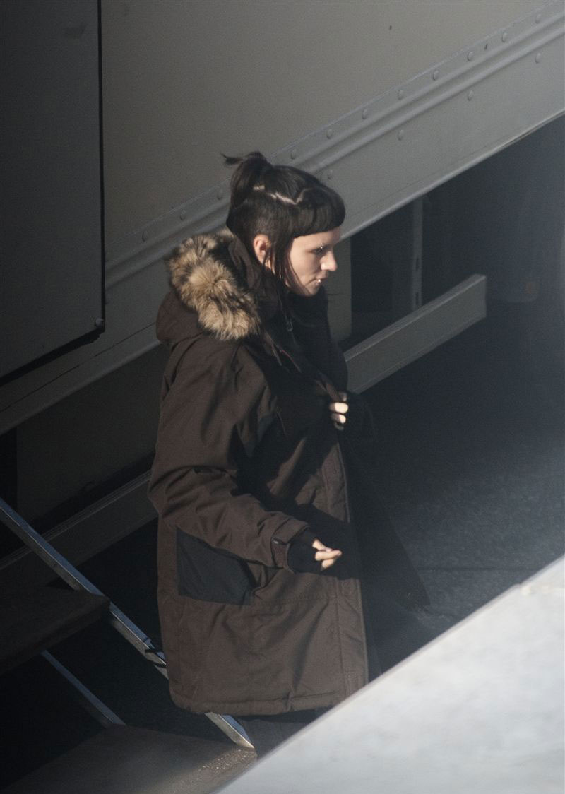 Rooney Mara sul set di The Girl With the Dragon Tattoo