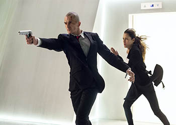 Agent 47, due foto con Rupert Friend e Hannah Ware