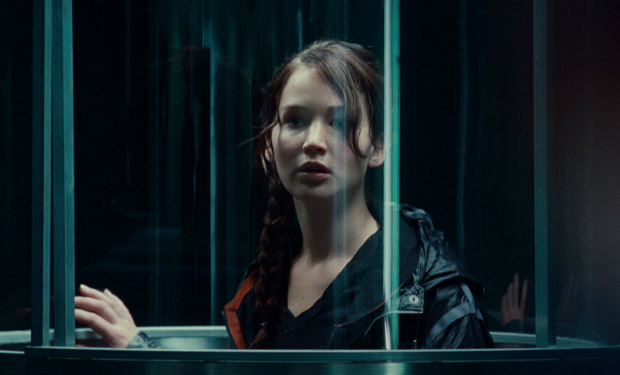 Jennifer Lawrence sul set di The Hunger Games