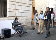 Le foto di Woody Allen e Roberto Benigni sul set romano di Bop Decameron