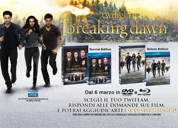 The Twilight Saga - Breaking Dawn parte 2 dal 6 marzo in DVD e Blu-Ray. Con Eagle Pictures il countdown ed un concorso per i fan