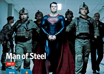 Superman  in manette nella nuova foto de L'Uomo d'Acciaio