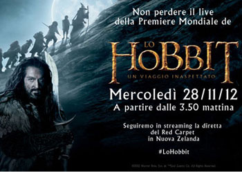 Segui in diretta streaming la premiere de Lo Hobbit - Un Viaggio Inaspettato