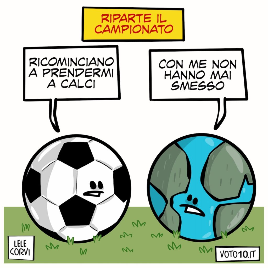 La vignetta dedicata all'inizio del campionato di Serie A 2025-2026