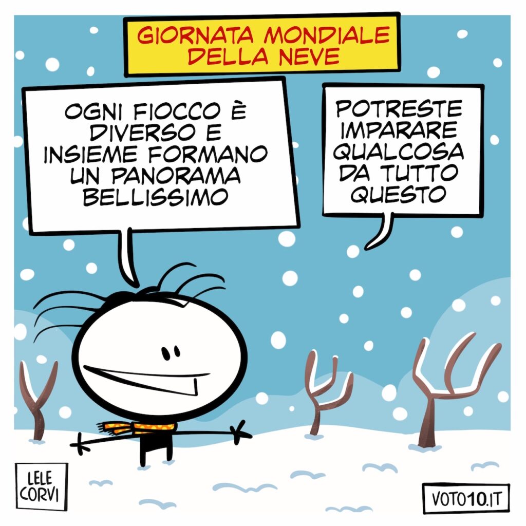 La vignetta dedicata alla Giornata Mondiale della Neve