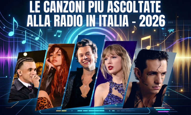 Le canzoni più ascoltate alla radio in Italia nel 2026