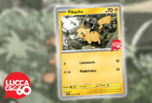 Carta promozionale Pikachu Lucca60 distribuita gratuitamente a Lucca Comics & Games 2026