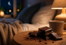 Mangiare un quadratino di cioccolato fondente la sera può favorire il sonno e il relax