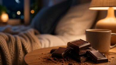 Mangiare un quadratino di cioccolato fondente la sera può favorire il sonno e il relax