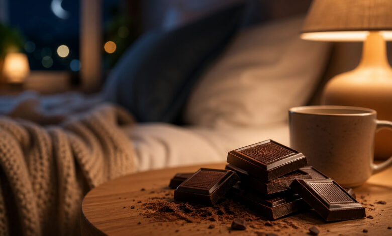 Mangiare un quadratino di cioccolato fondente la sera può favorire il sonno e il relax