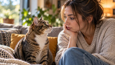 Gatto osserva il volto della proprietaria: uno studio indaga se i gatti comprendono le emozioni umane
