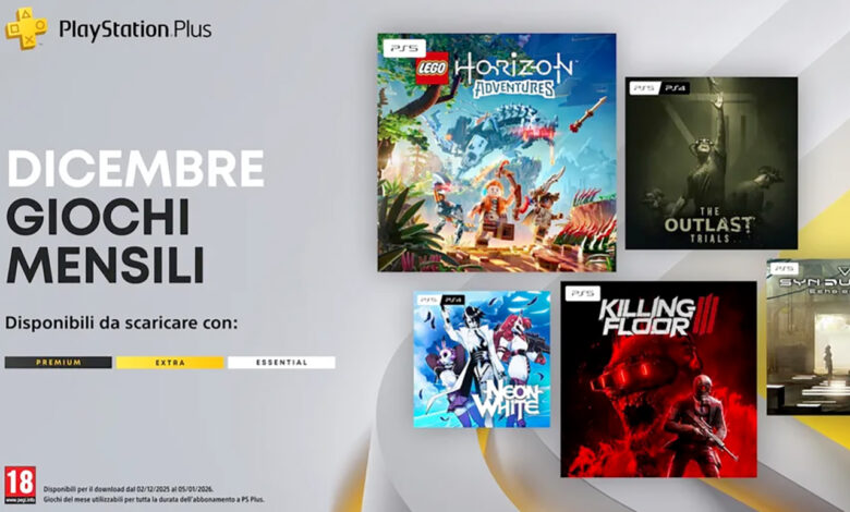 Sono 5 i giochi gratis di Playstatio Plus a dicembre 2025