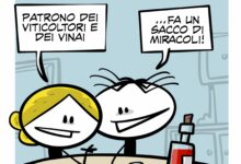 La vignetta dedicata a San Vincenzo patrono dei vinai e dei viticoltori