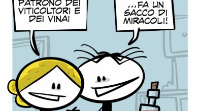 La vignetta dedicata a San Vincenzo patrono dei vinai e dei viticoltori