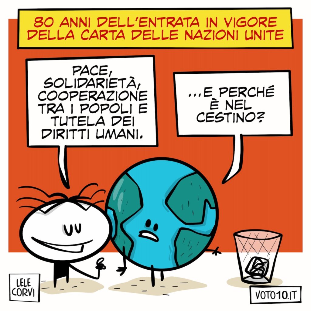 La vignetta dedicata alla Giornata Mondiale delle Nazioni Unite