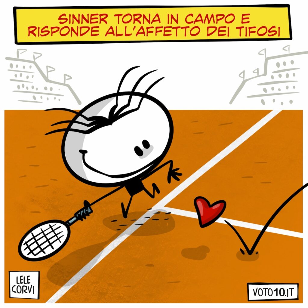 La vignetta dedicata a Jannik Sinner