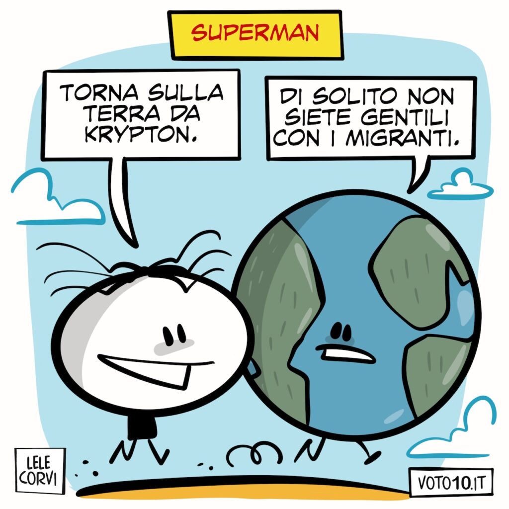 La vignetta di Superman