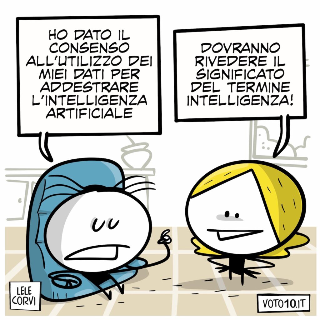 La vignetta dedicata all'utilizzo dei nostri dati per addestrare l'intelligenza artificiale