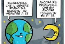 La vignettta dedicata all'anniversario dello sbarco sulla luna
