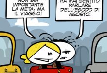 La vignetta dedicata all'esodo di agosto