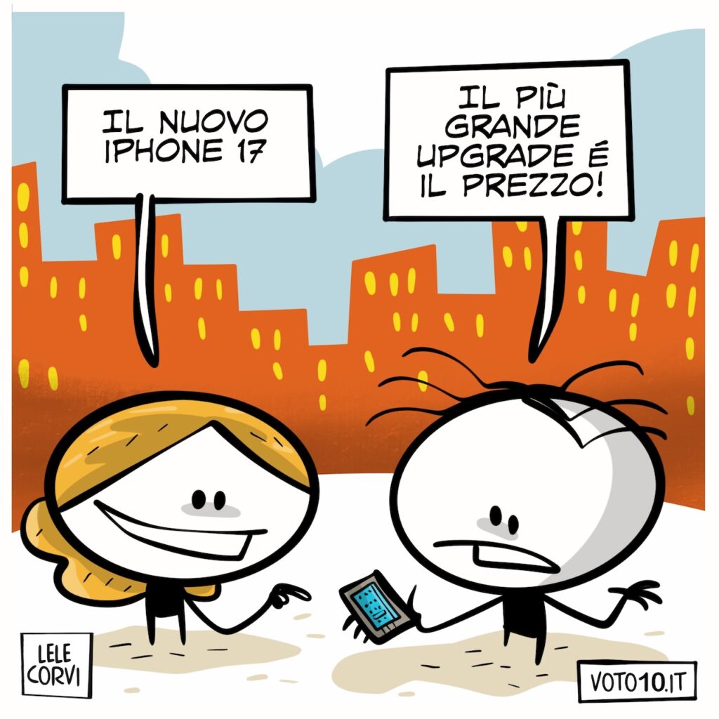 La vignetta per la presentazione degli iPhone 17