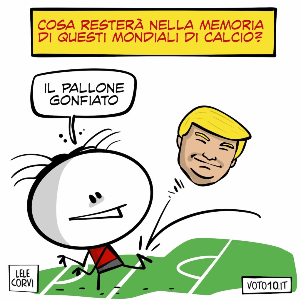 La vignetta dedicata ai Mondiali di Calcio appena terminati
