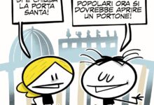 La vignetta dedicata alla chiusura della Porta Santa