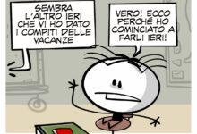 La vignetta dedicata al primo giorno di scuola