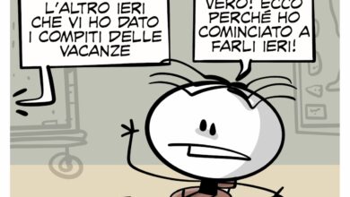 La vignetta dedicata al primo giorno di scuola